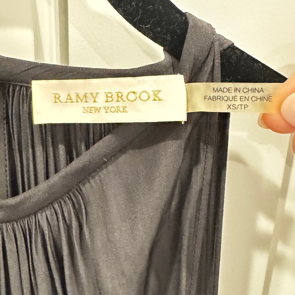 Ramy Brook Dark Grey Sleeveless Pleated Midi Dress - Picture 6 of 8